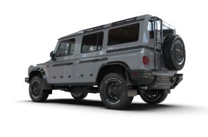 Ineos Grenadier Mud Flap - Rally Armor - UR Series - Warm Grey Logo - Black - `23-`25